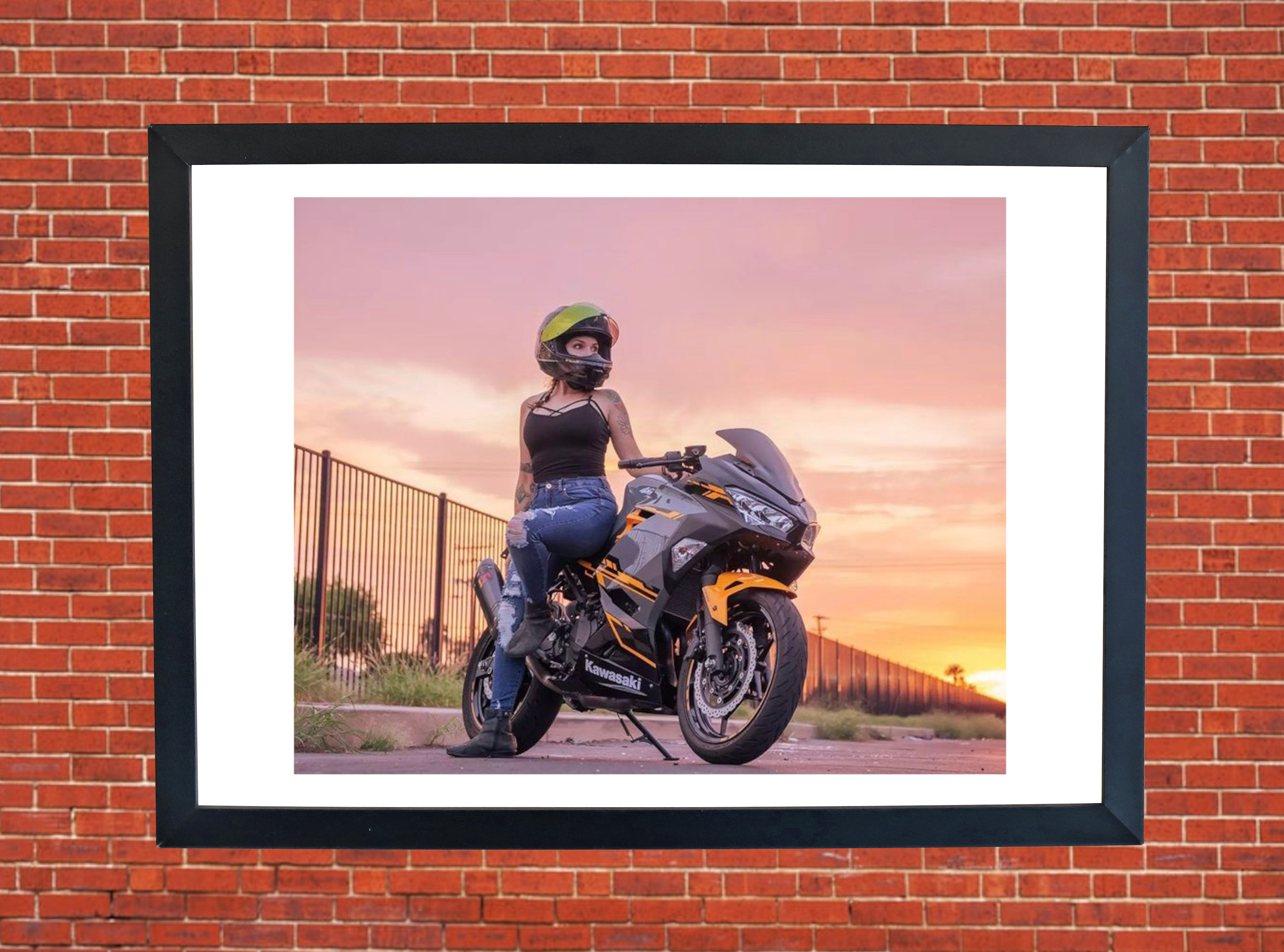 Kawasaki Motorbike Motorcycle - A3/A4 Size Print Poster