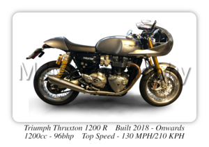 Triumph Thruxton 1200R Motorcycle A3 Size Print Poster on Photographic Paper
