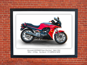 Kawasaki GPZ900R Ninja Motorbike Motorcycle - A3/A4 Size Print Poster