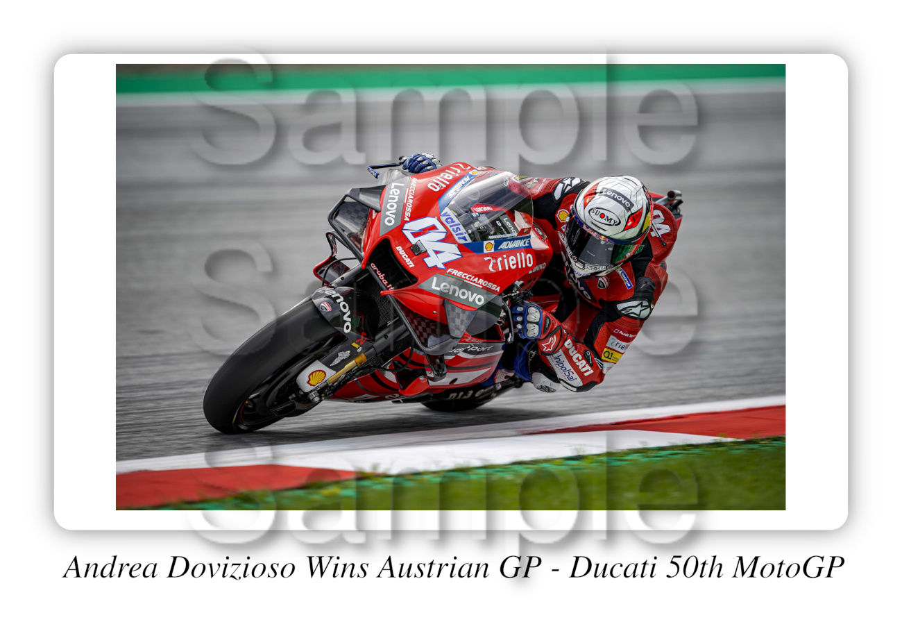 Andrea Dovizioso Wins Austrian GP Motorbike Motorcycle - A3/A4 Size Print Poster