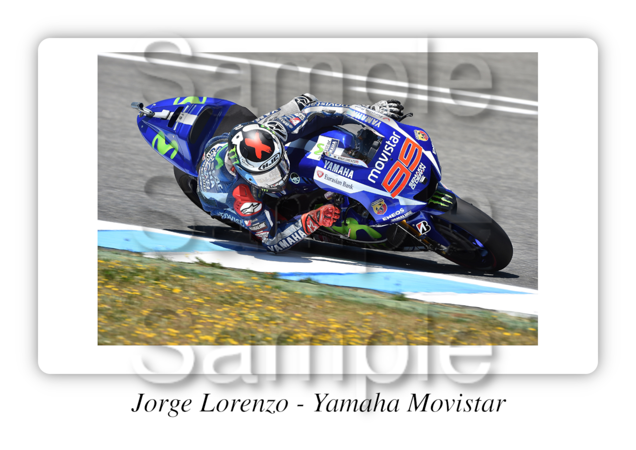 Jorge Lorenzo Yamaha Movistar Motorbike Motorcycle - A3/A4 Size Print Poster
