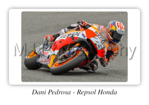 Dani Pedrosa - Repsol Honda Motorbike Motorcycle - A3/A4 Size Print Poster