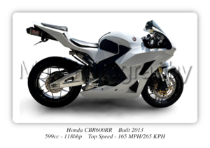 Honda CBR600RR Motorbike Motorcycle - A3/A4 Size Print Poster