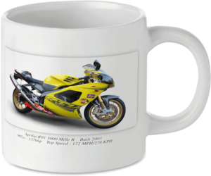 Aprilia RSV 1000 Mille R Motorbike Motorcycle Tea Coffee Mug Ideal Biker Gift Printed UK