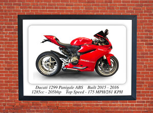 Ducati 1299 Panigale ABS Motorcycle - A3/A4 Size Print Poster