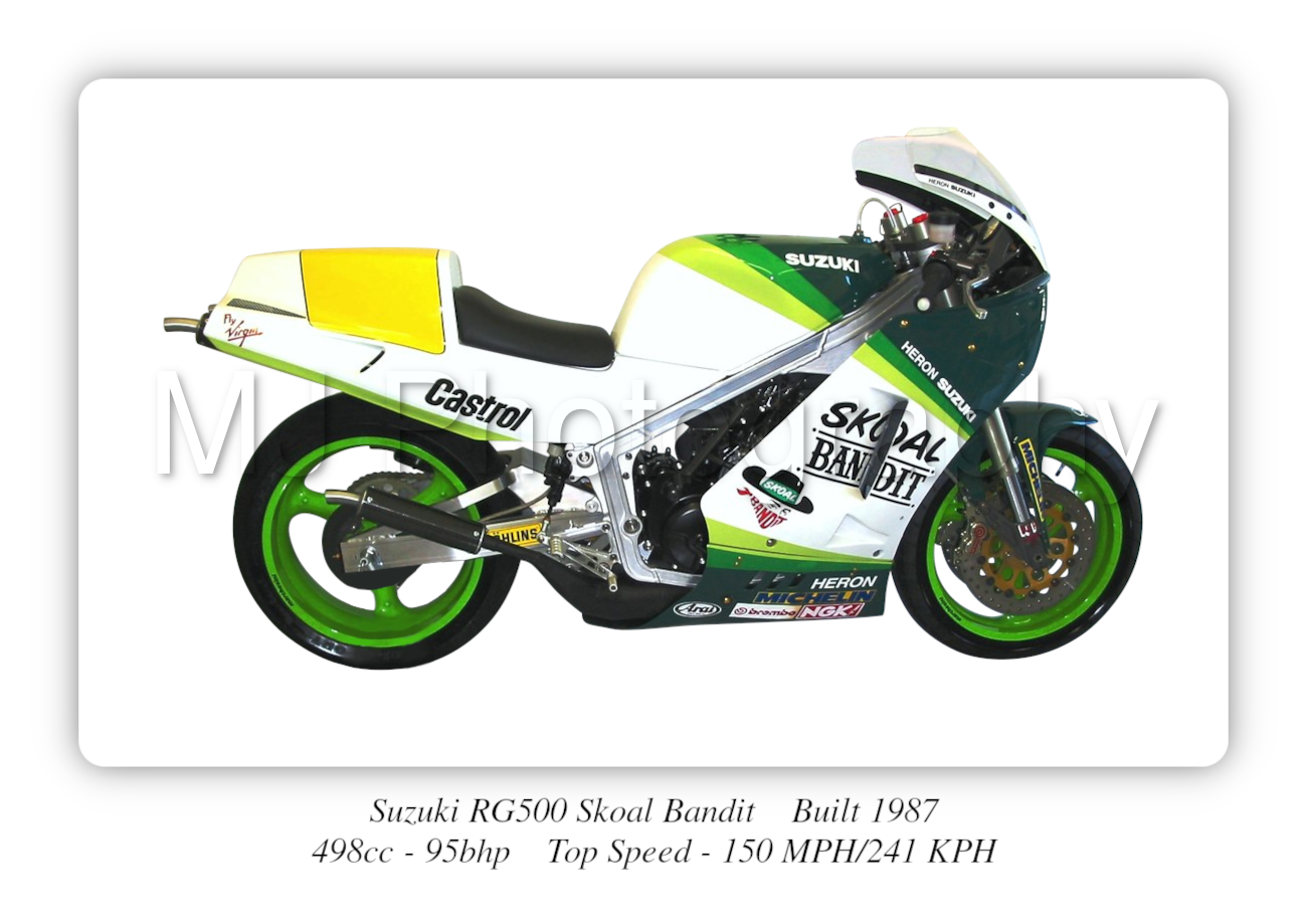 Suzuki RG500 Skoal Bandit Motorbike Motorcycle - A3/A4 Size Print Poster