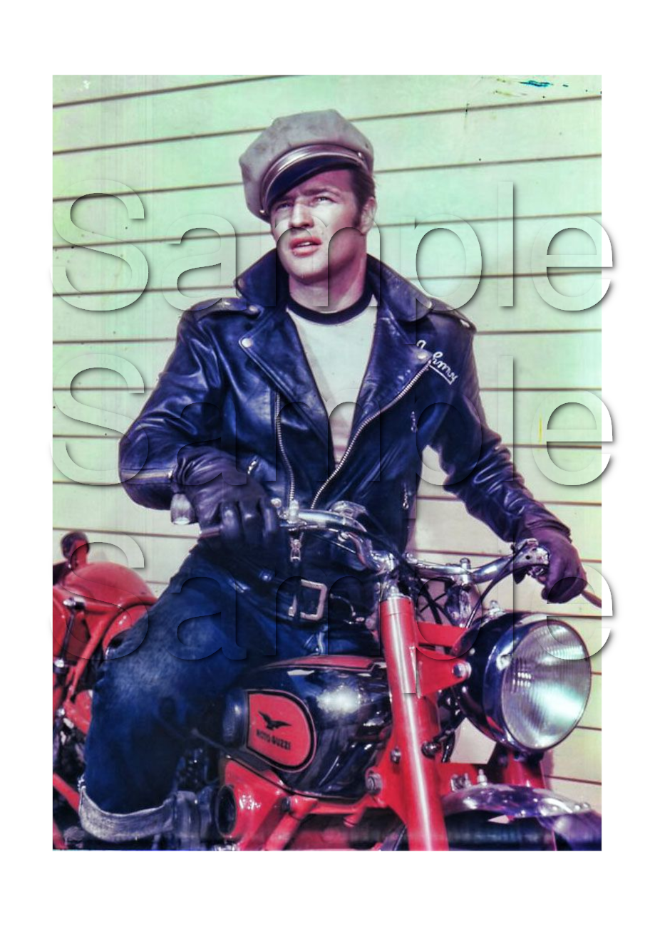 Marlon Brando Moto Guzzi Motorbike Motorcycle A3/A4 Size Print Poster Photographic Paper Wall Art