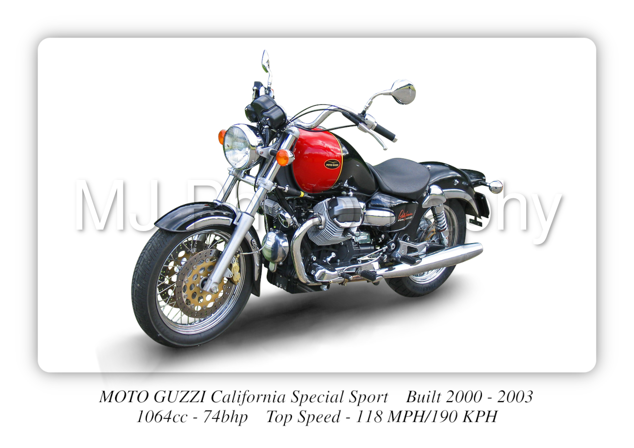 Moto Guzzi California Special Sport Motorbike Motorcycle - A3/A4 Size Print Poster