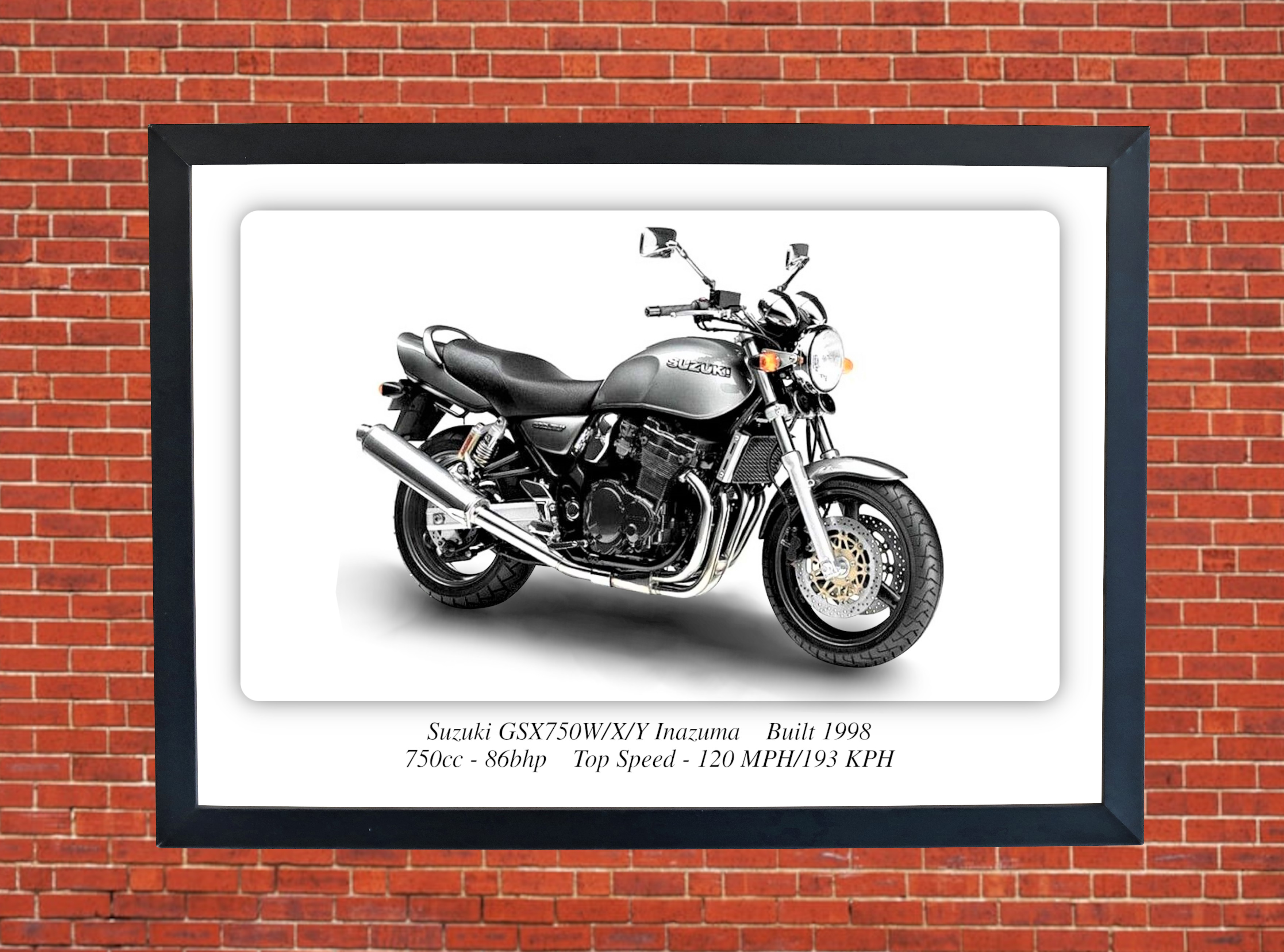 Suzuki GSX750W/X/Y Inazuma Motorbike Motorcycle - A3/A4 Size Print Poster