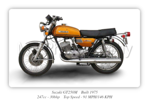 Suzuki GT250M Motorbike Motorcycle - A3/A4 Size Print Poster