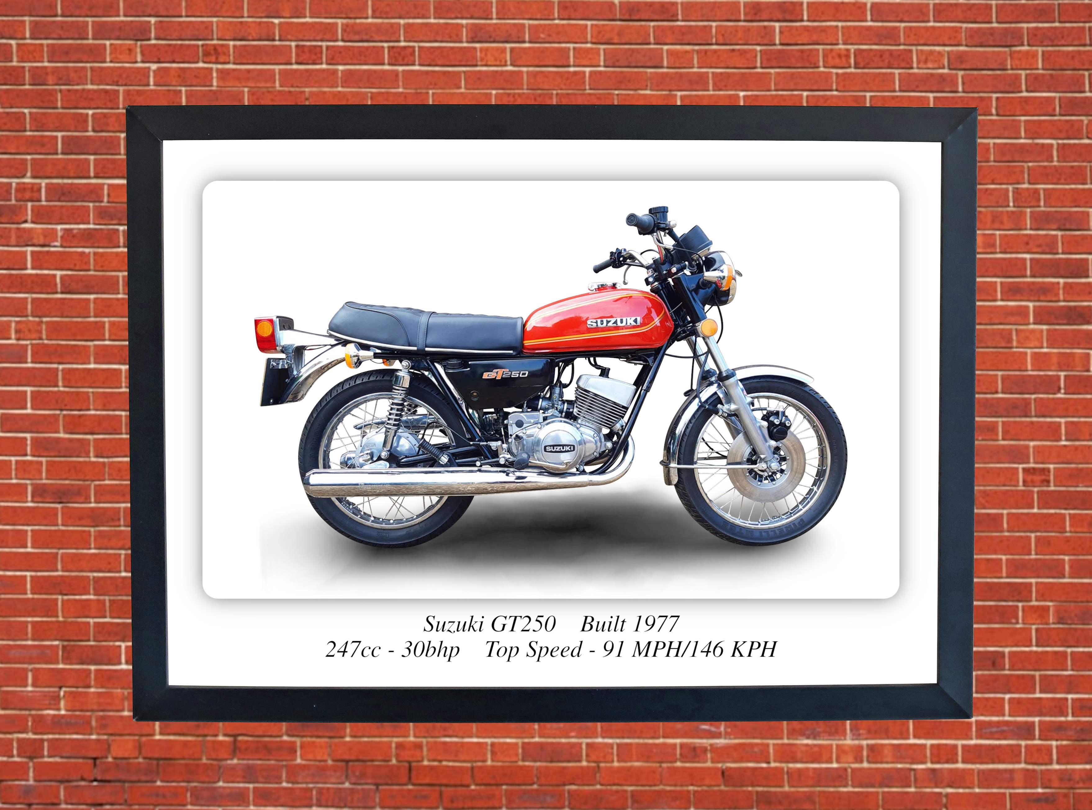 Suzuki GT250 Motorbike Motorcycle - A3/A4 Size Print Poster