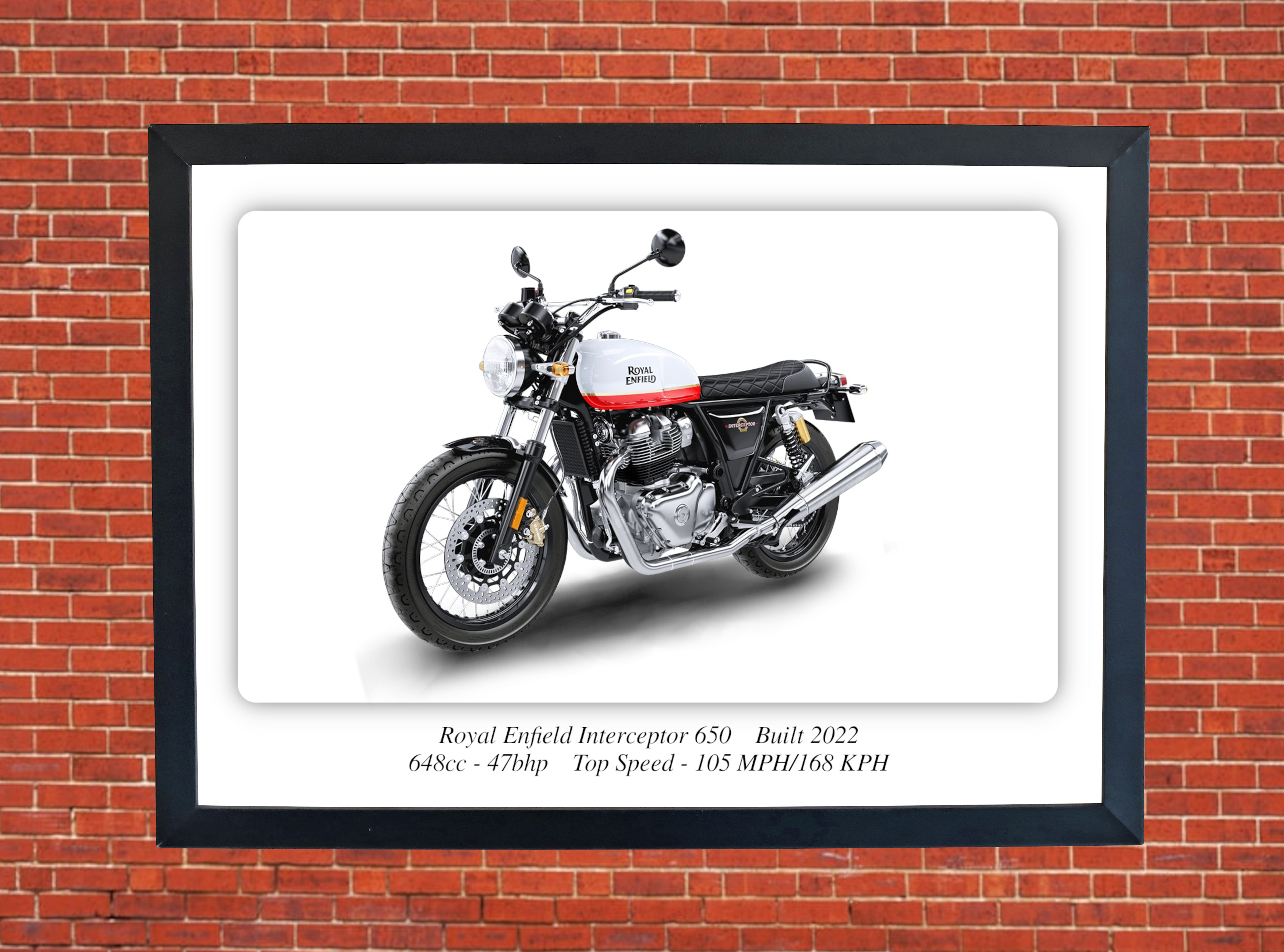 Royal Enfield Interceptor 650 Motorbike Motorcycle - A3/A4 Size Print Poster