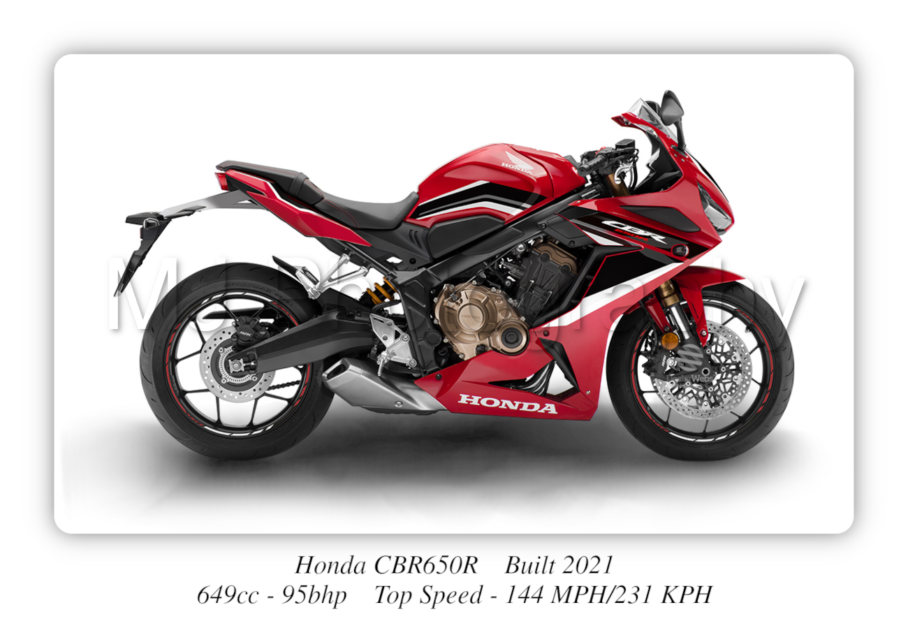 Honda CBR650R Motorbike Motorcycle - A3/A4 Size Print Poster