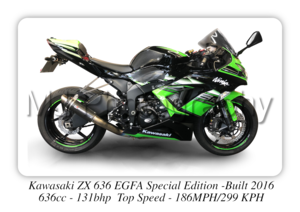Kawasaki ZX636 EGFA Special Edition Motorcycle - A3/A4 Size Print Poster
