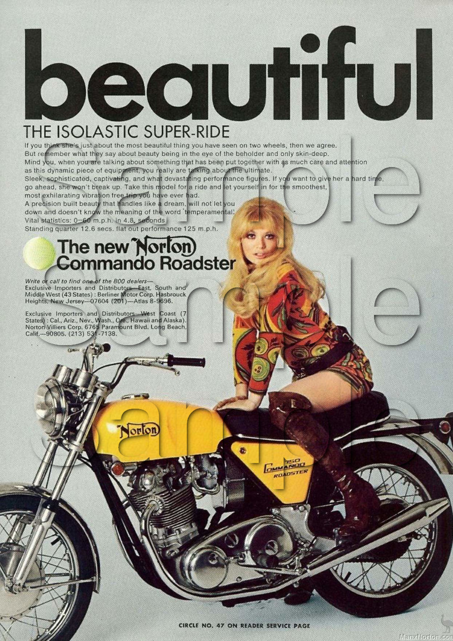 Norton 750 Commando Roadster Motorbike Motorcycle A3/A4 Promotional Poster