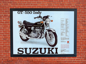 Suzuki GT550 Indy Promotional Motorbike Motorcycle Poster - Size A3/A4