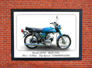 Suzuki AP50 Motorcycle - A3/A4 Size Print Poster