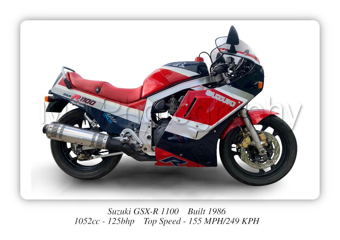 Suzuki GSX-R 1100 Motorbike Motorcycle - A3/A4 Size Print Poster