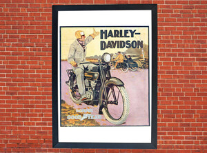 Harley Davidson Vintage Motorcycle A3/A4 Promotional Poster