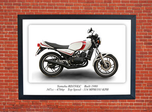 Yamaha RD350LC Motorbike Motorcycle - A3/A4 Size Print Poster