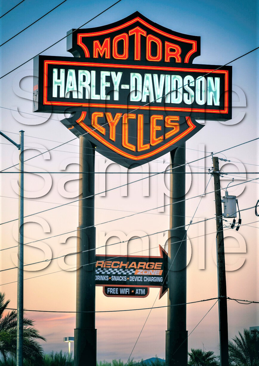 Harley Davidson Motorbike Motorcycle A3/A4 Size Print Poster Photographic Paper Wall Art