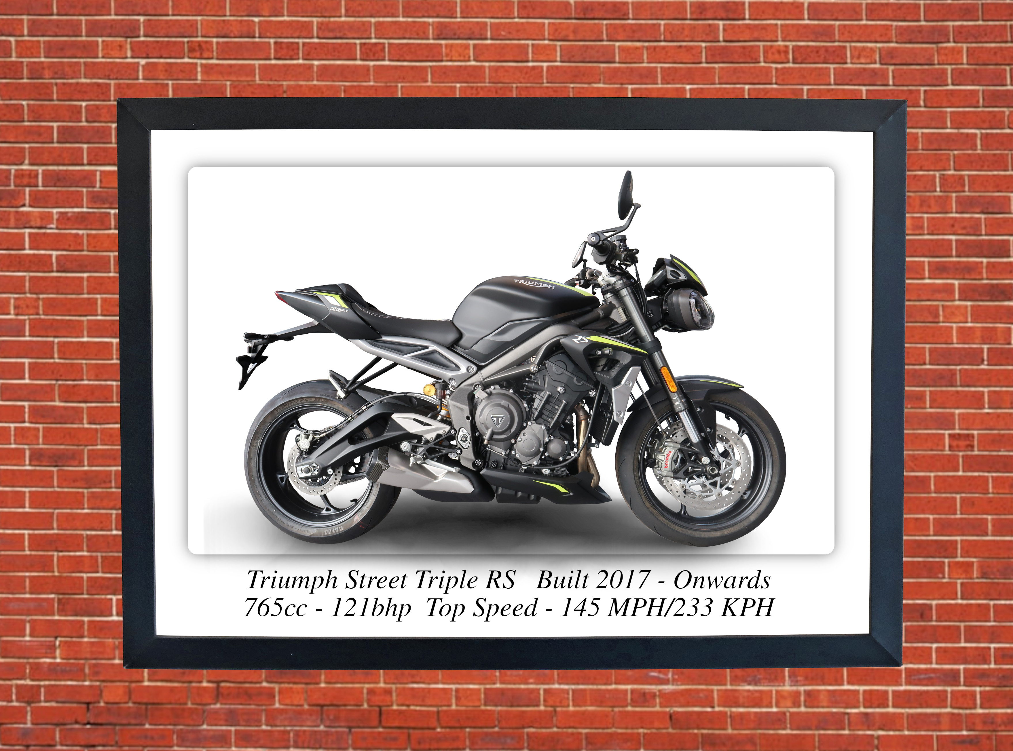 Triumph Street Triple RS Motorcycle - A4 - A0 Size Print Poster