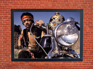 Jimi Hendrix Harley Davidson California Chopped Motorbike Motorcycle - A3/A4 Size Print Poster