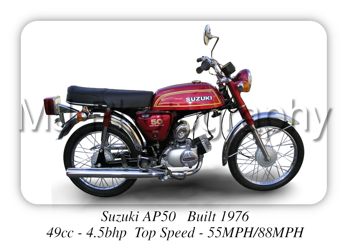 Suzuki AP50 Moped - A3/A4 Size Print Poster