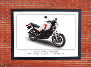 Yamaha RD350LC Motorbike Motorcycle Poster - Size A3/A4