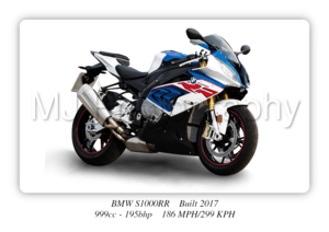 BMW S1000RR Motorbike Motorcycle - A3/A4 Size Print Poster