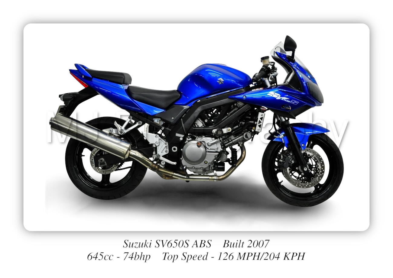 Suzuki SV650S ABS Motorbike Motorcycle - A3/A4 Size Print Poster