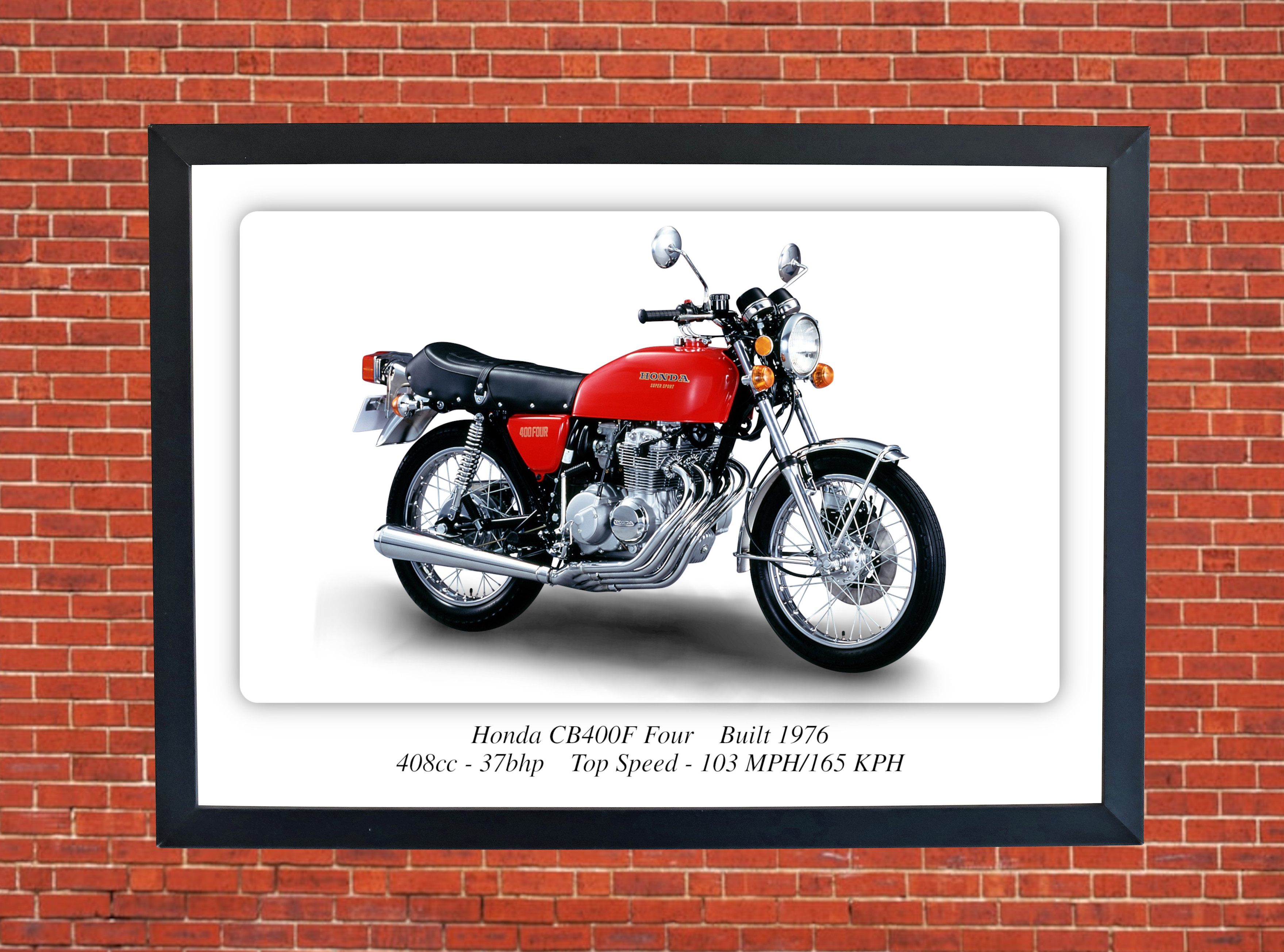 Honda CB400F Four Motorbike Motorcycle - A4 - A0 Size Print Poster