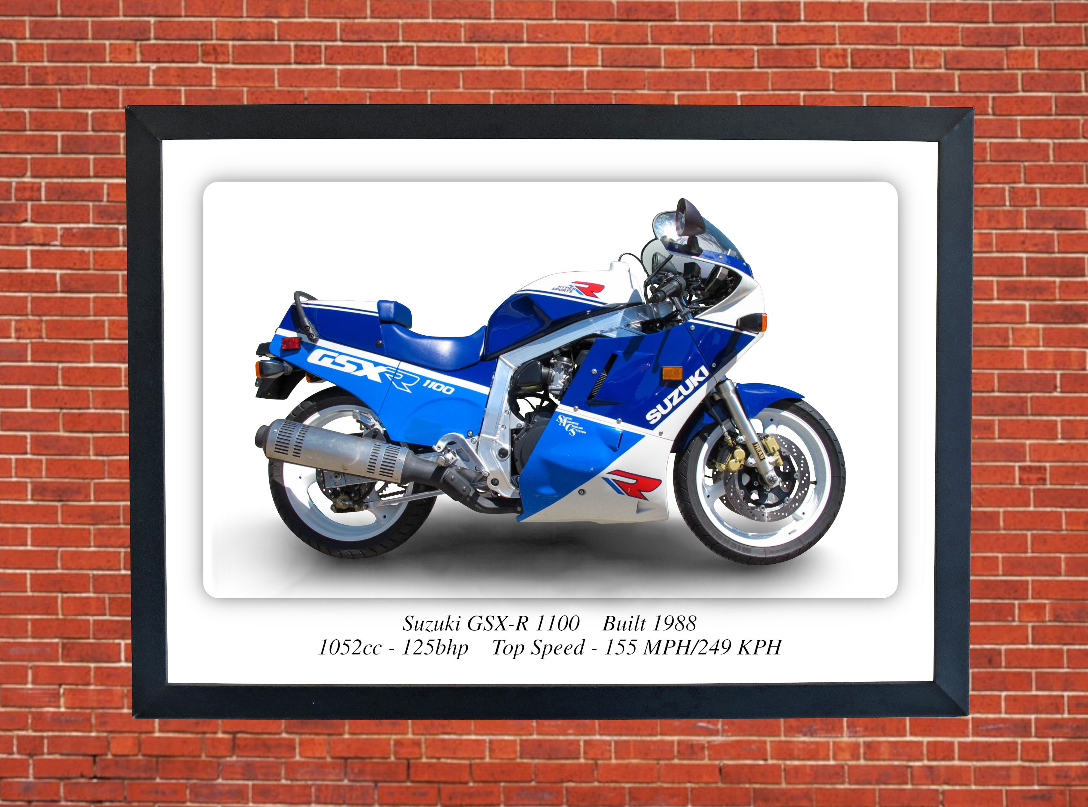 Suzuki GSX-R 1100 Motorbike Motorcycle - A4 - A0 Size Print Poster