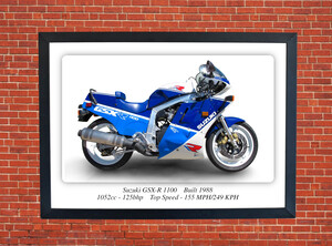 Suzuki GSX-R 1100 Motorbike Motorcycle - A3/A4 Size Print Poster