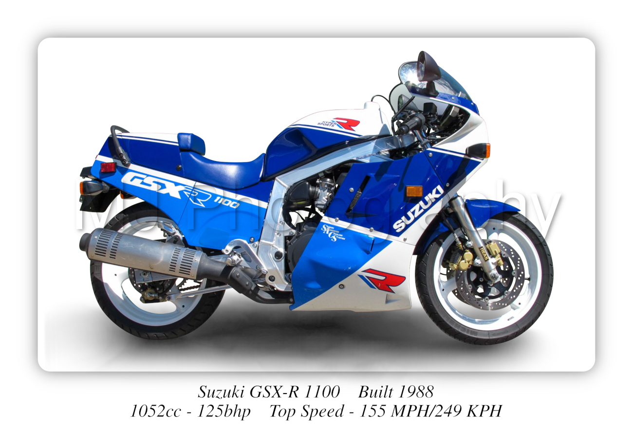 Suzuki GSX-R 1100 Motorbike Motorcycle - A4 - A0 Size Print Poster