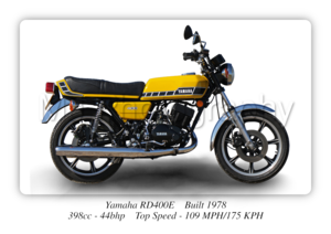 Yamaha RD400E Motorbike Motorcycle - A3/A4 Size Print Poster