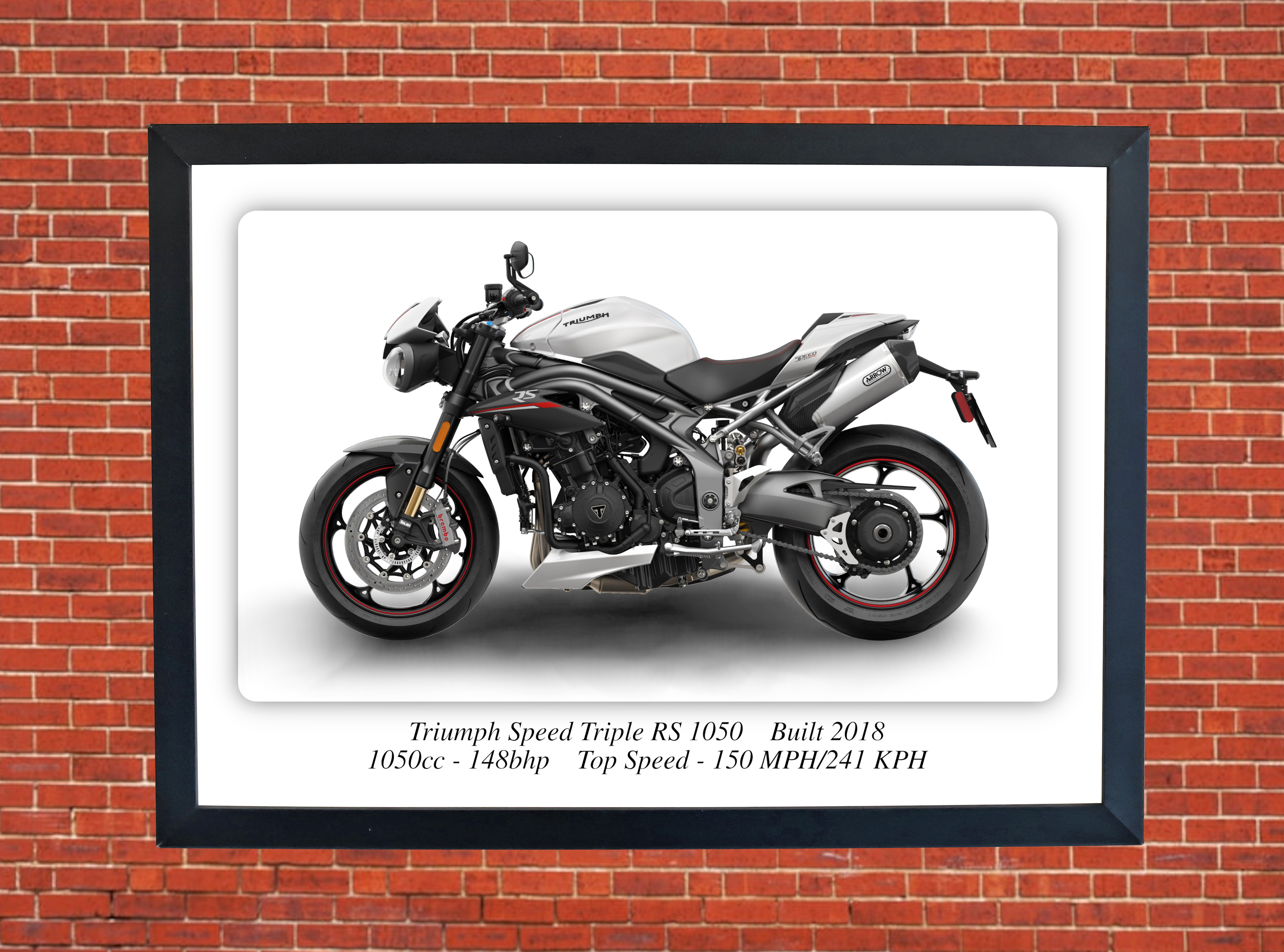 Triumph Speed Triple RS 1050 Motorbike Motorcycle - A3/A4 Size Print Poster