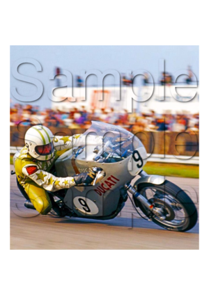 Paul Smart - Ducati Motorbike Motorcycle - A4 - A0 Size Print Poster