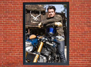 BMW Motorrad and Orlando Bloom Motorbike Motorcycle - A3/A4 Size Print Poster