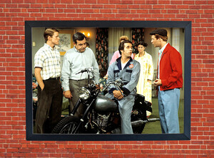 The Fonz - Happy Days Motorbike Motorcycle - A3/A4 Size Print Poster