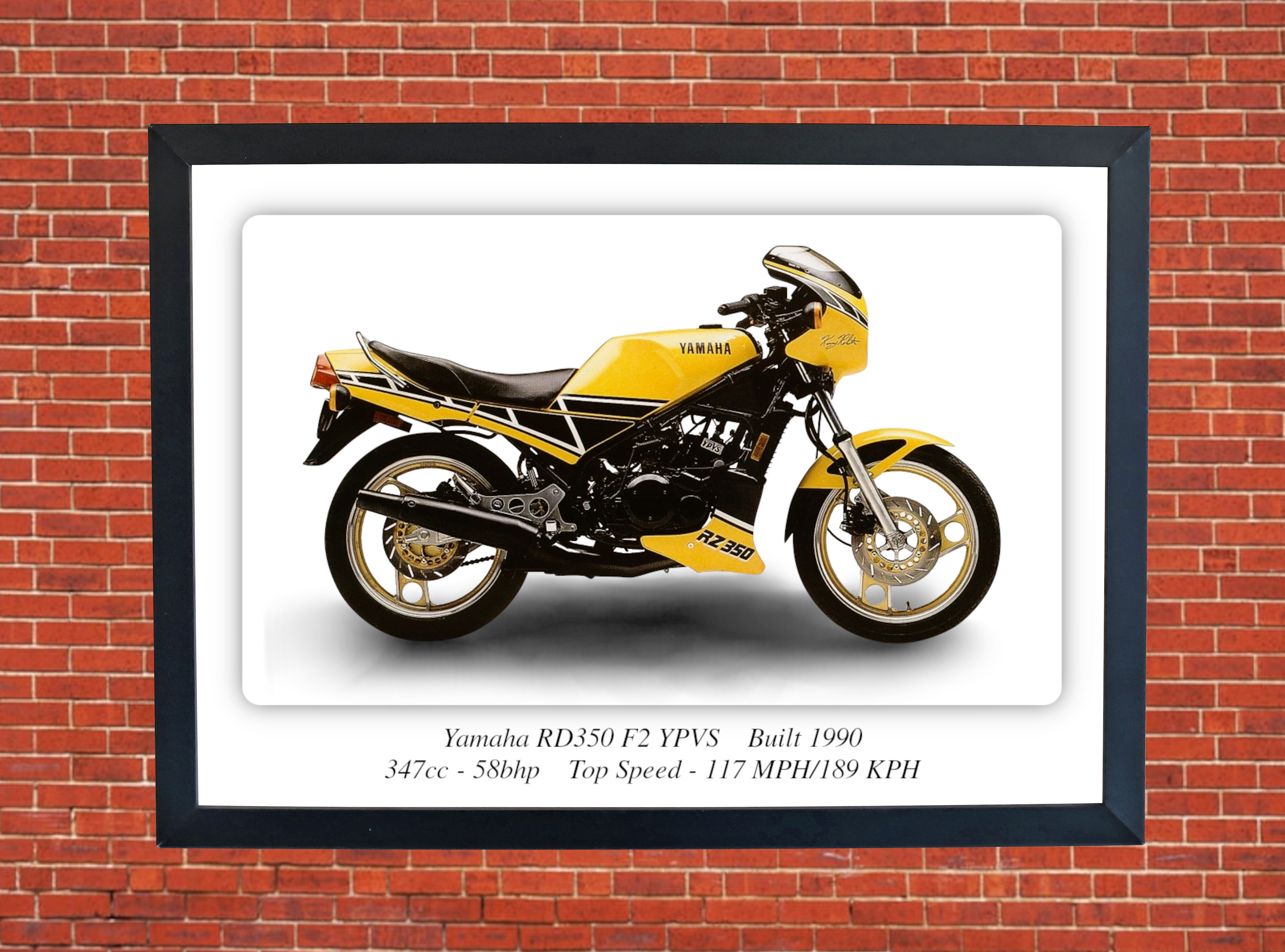 Yamaha RD350 F2 YPVS Motorbike Motorcycle - A4 - A0 Size Print Poster