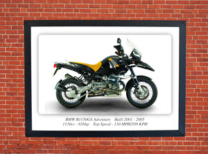 BMW R1150GS Adventure Motorbike Motorcycle - A3/A4 Size Print Poster