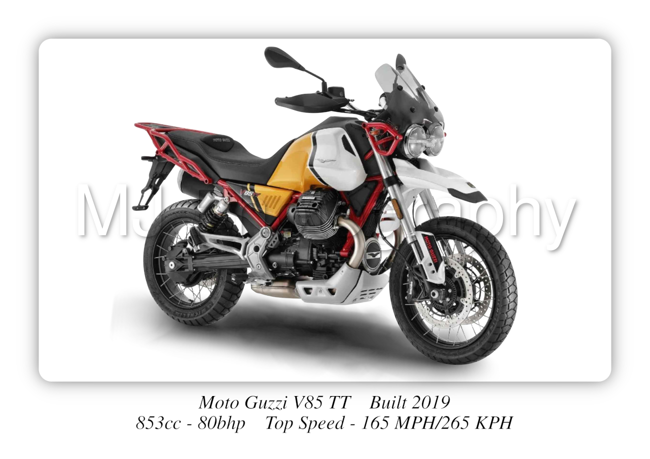 Moto Guzzi V85 TT Motorbike Motorcycle - A3/A4 Size Print Poster