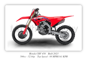 Honda CRF 450 Motorbike Motorcycle - A3/A4 Size Print Poster