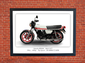 Yamaha RD400 Motorbike Motorcycle - A3/A4 Size Print Poster