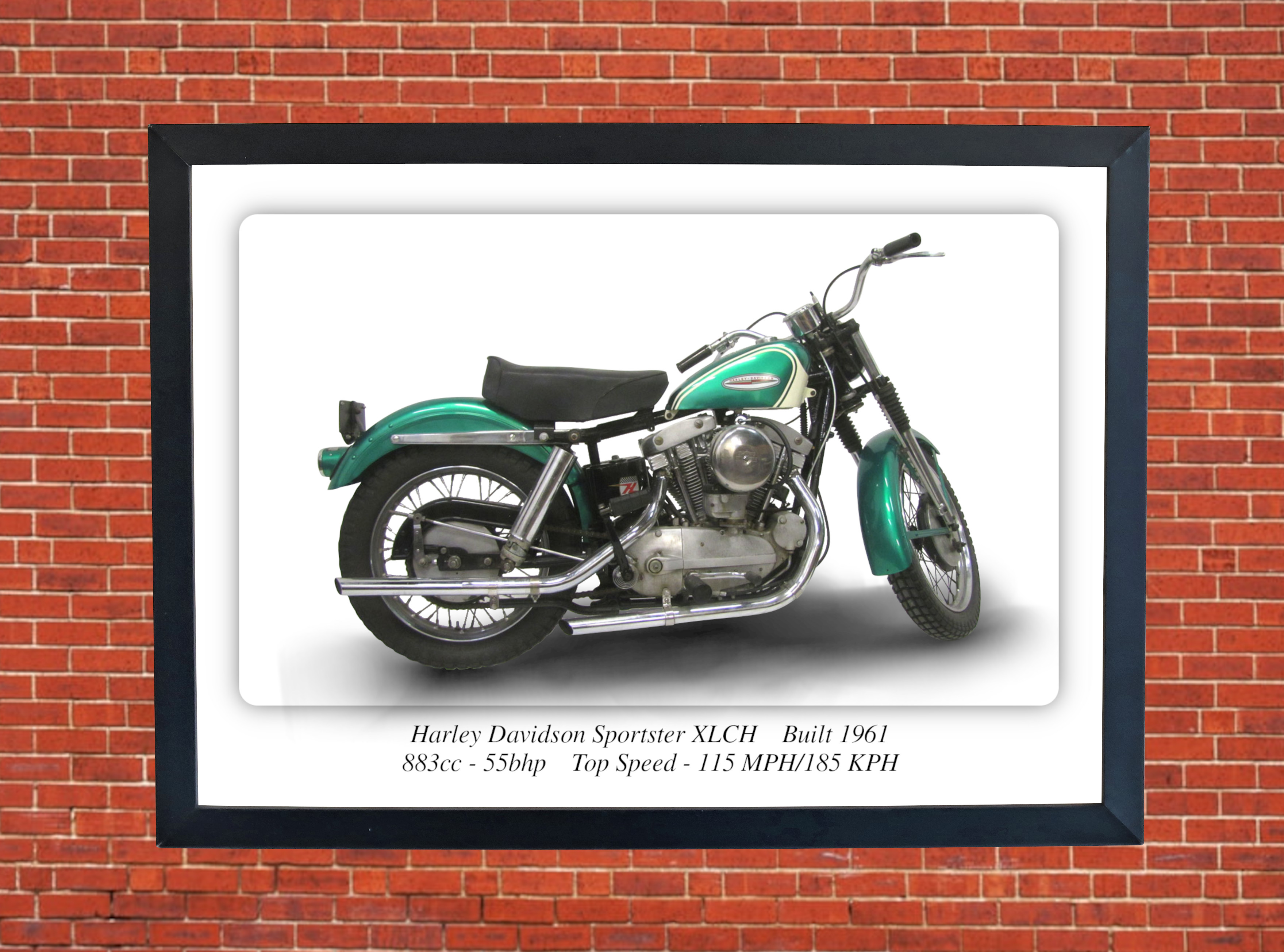 Harley Davidson Sportster XLCH Motorbike Motorcycle - A4 - A0 Size Print Poster