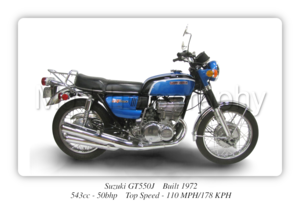 Suzuki GT550J Motorbike Motorcycle - A3/A4 Size Print Poster