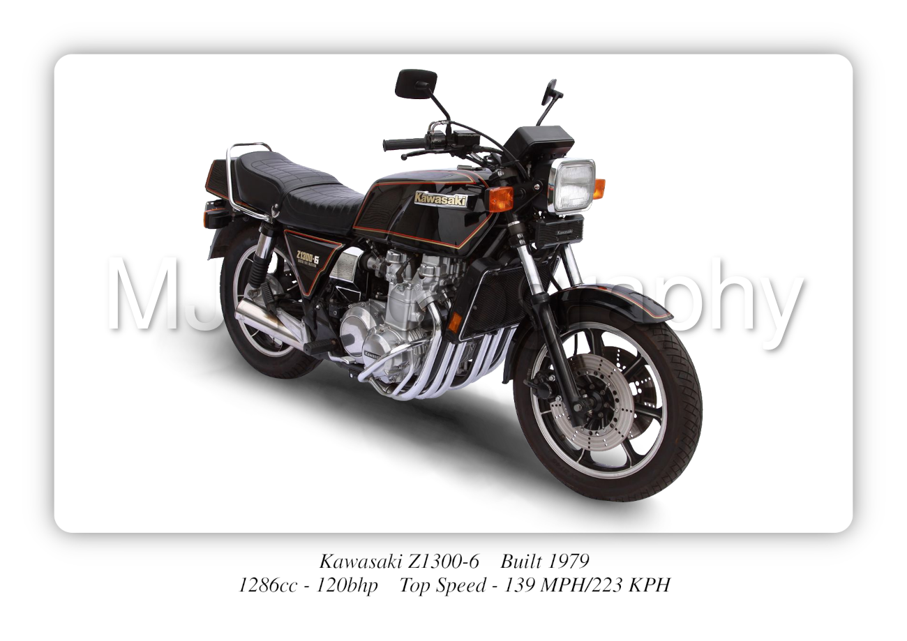 Kawasaki Z1300-6 Motorbike Motorcycle - A4 - A0 Size Print Poster