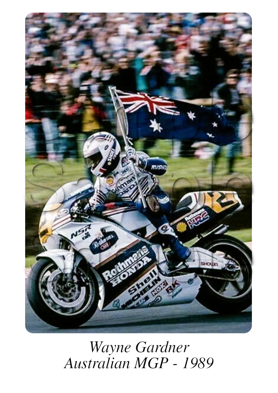 Wayne Gardner Australian MGP Motorbike Motorcycle - A3/A4 Size Print Poster