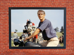 Steve McQueen - Great Escape Motorbike Motorcycle - A3/A4 Size Print Poster